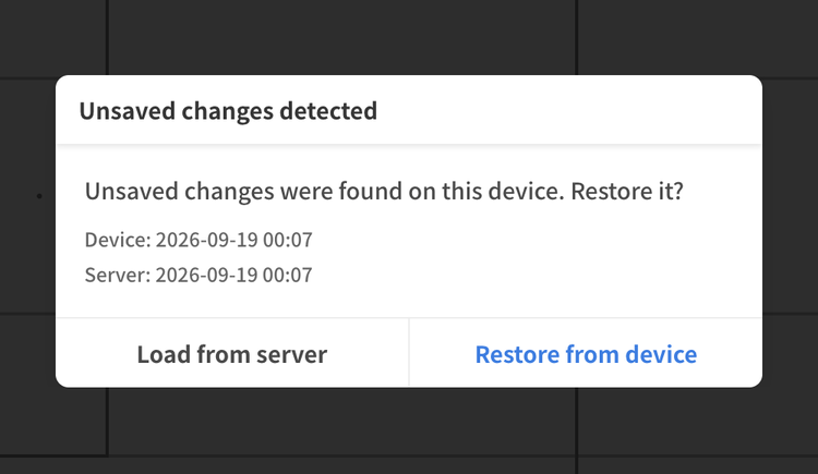 Unsaved changes found