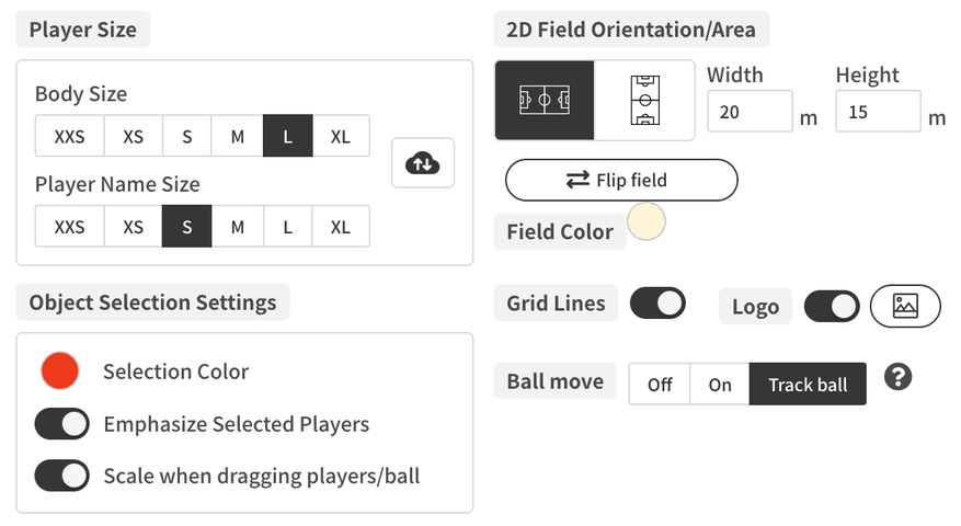 Field Settings panel on a blank board