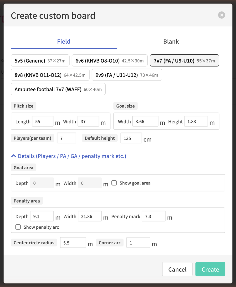 Detailed settings
