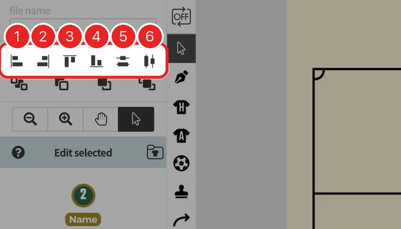 The alignment buttons.