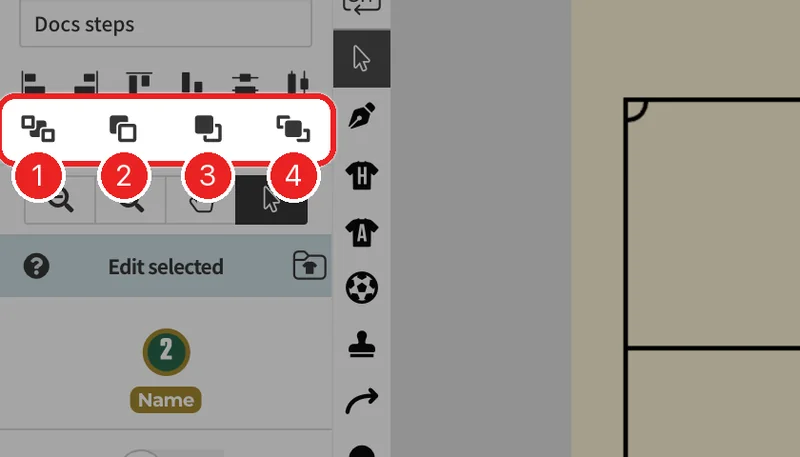 The stacking order buttons.