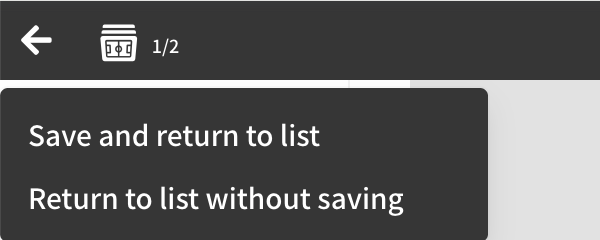 Return to list menu