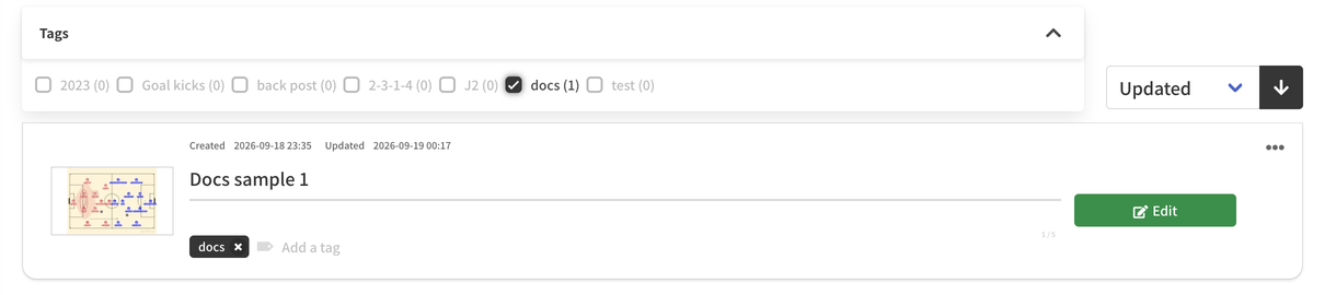 Filtering by tag