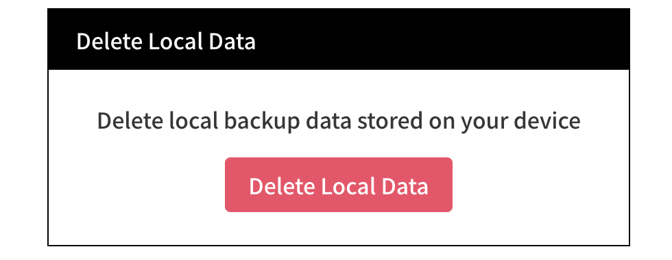 Delete local data