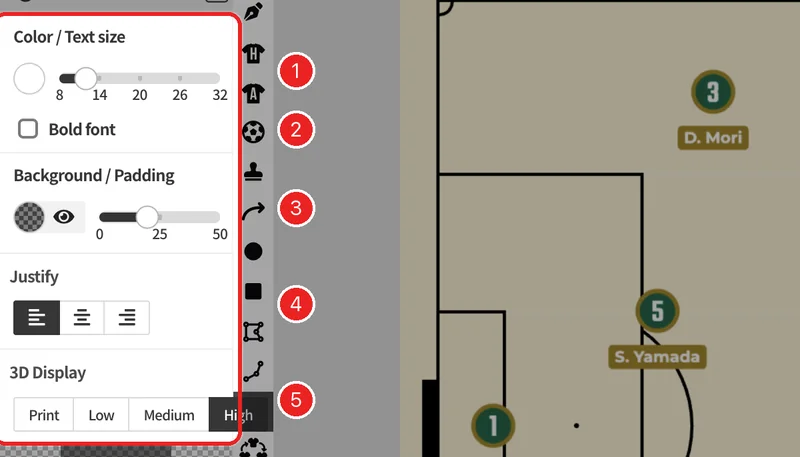 The panel with the text tool chosen. The preview at the bottom shows how the text will look.